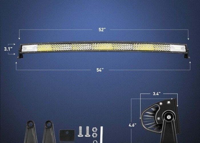 783 Watt Curved High Power LED Driving Lights 12 Voltage 54000LM Lumens