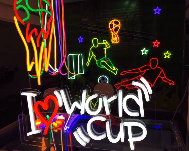RGBW Ultra Thin Custom LED Business Signs Silicon Mini Words Heart Shape